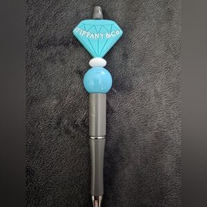 Designer Inspired Turquoise and Gray Gem Pen
